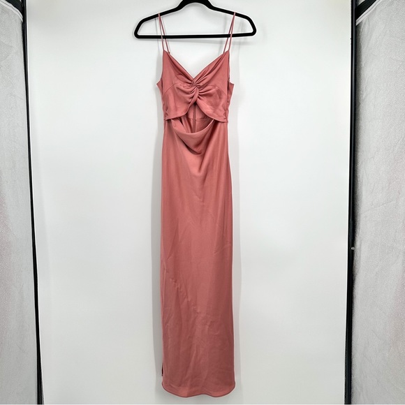 Shona Joy Luxe Twist Front Sleeveless Midi Wedding Guest Dress Rose Women US 4 - Picture 3 of 12